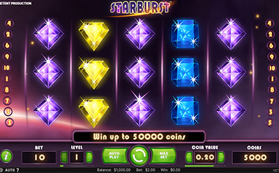 Starburst slotimäng Eesti mängijatele YaaCasino online kasiinos